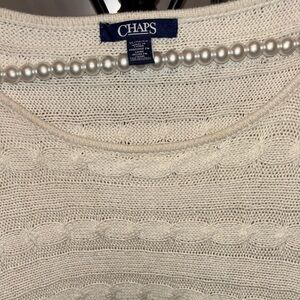 Chaps Cream Cable Knit Sweater Sz Extra Large